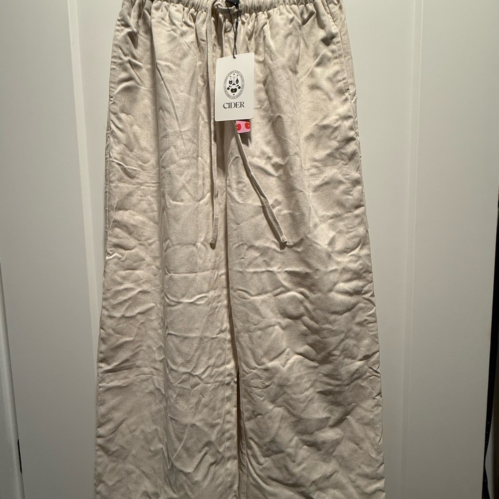 NWT Cider women's Cream Linen Pants Small